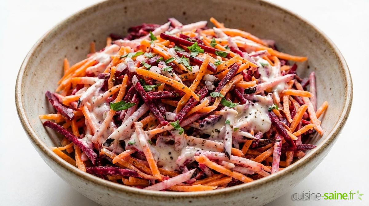 Coleslaw de légumes racines