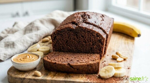 Banana bread au cacao et cacahuète sans gluten sans lactose