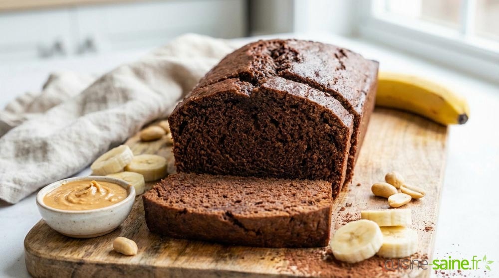 Banana bread au cacao et cacahuète sans gluten sans lactose
