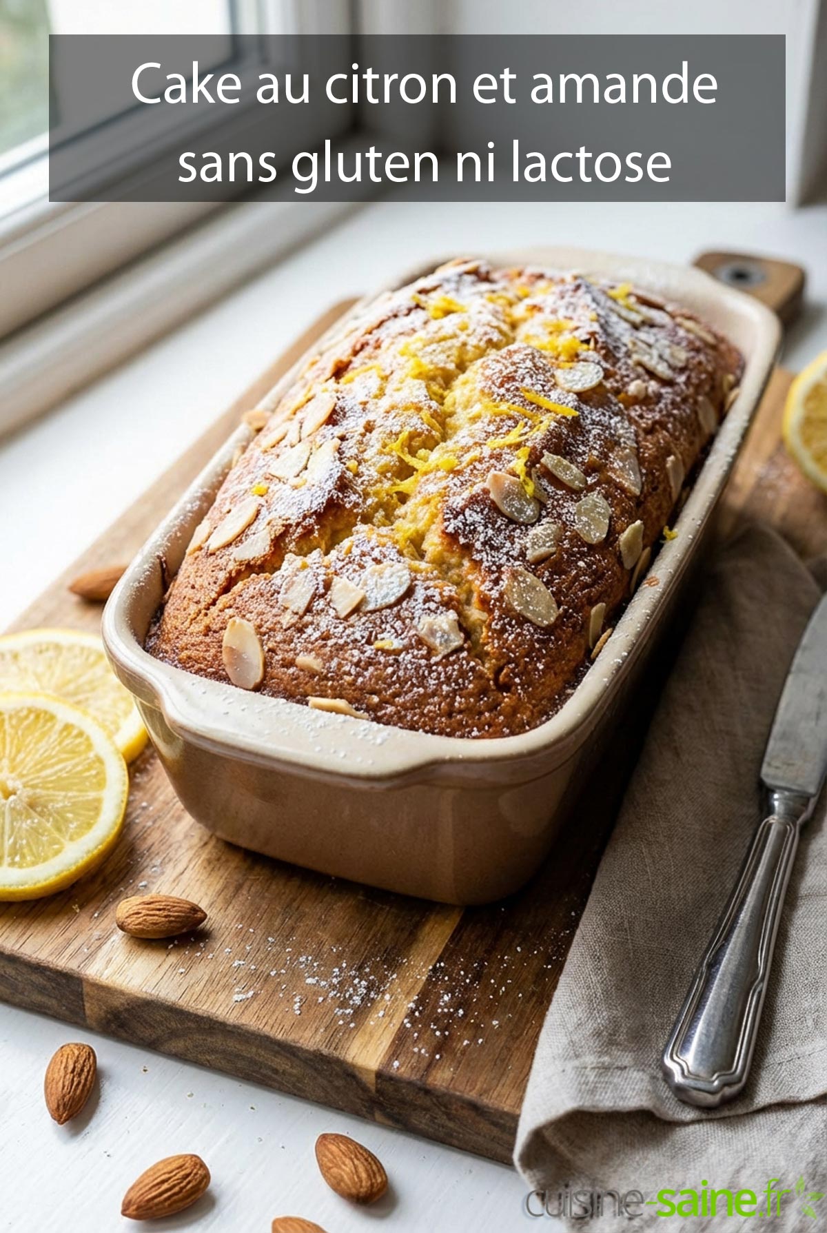 Cake au citron et amande sans gluten ni lactose