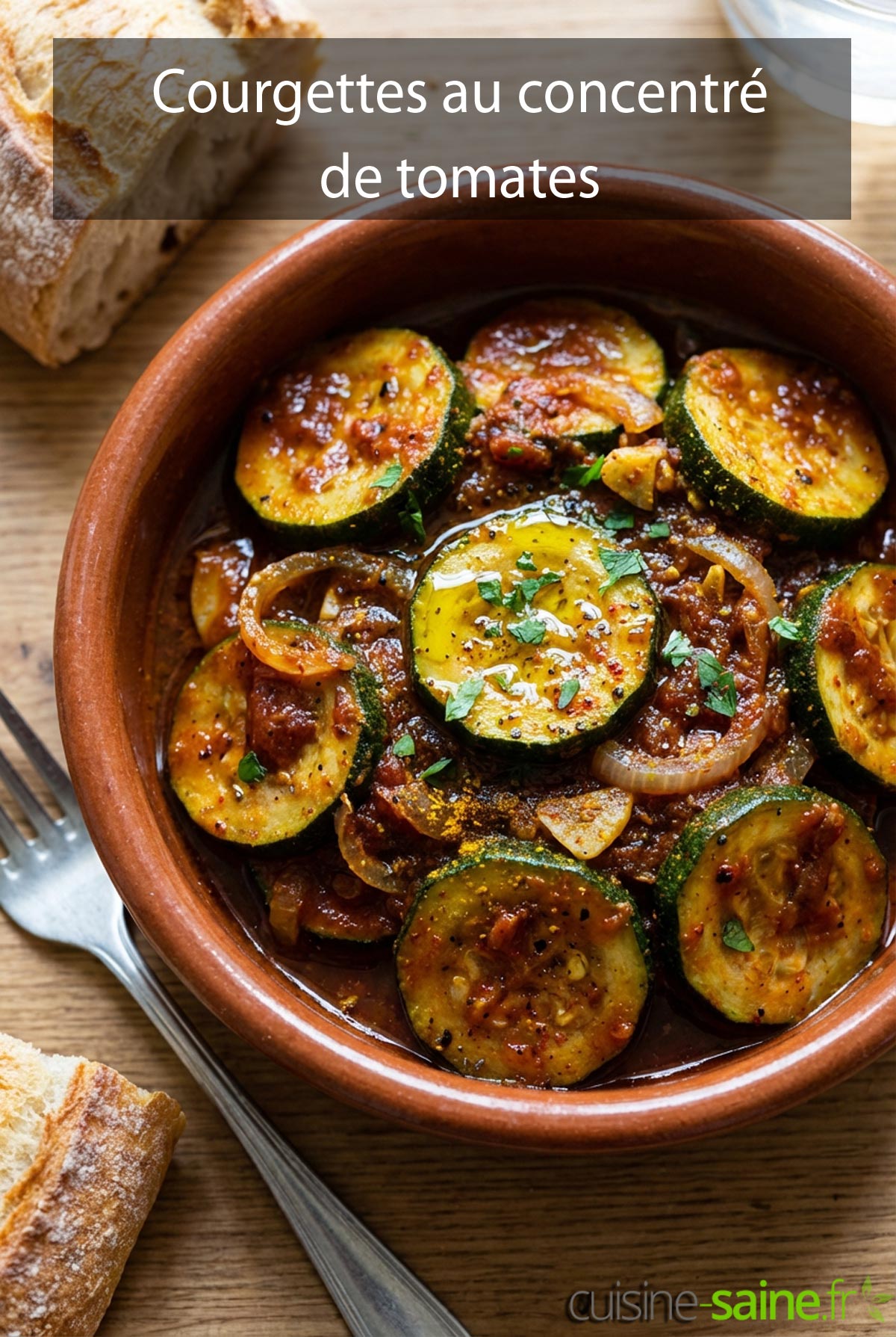 Courgettes au concentré de tomates sans gluten ni lactose