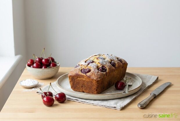 Cake au fromage blanc et cerises sans gluten