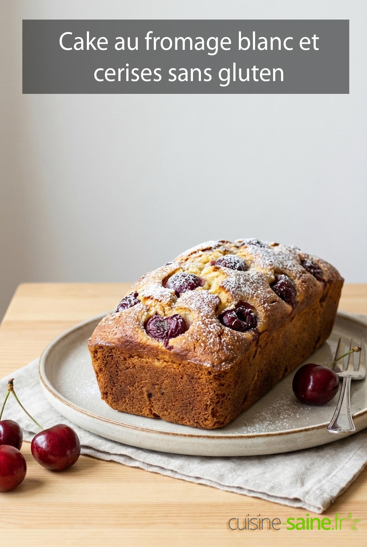 Cake au fromage blanc et cerises sans gluten