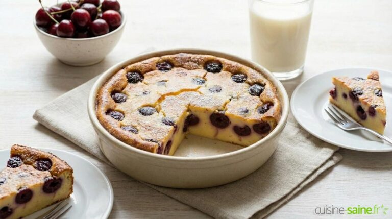 Flan pâtissier aux cerises sans gluten ni lait