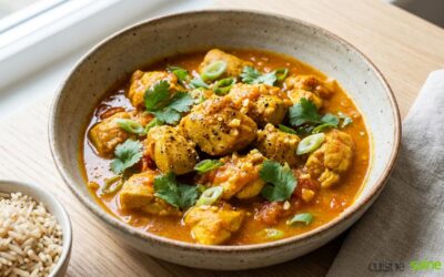 Sauté de poulet au curcuma, gingembre et tomate