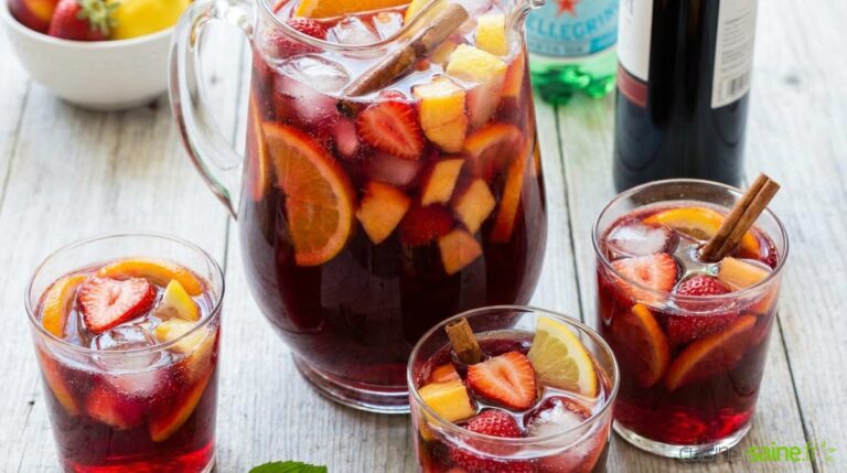 Sangria maison au sirop d'agave et fruits d'été