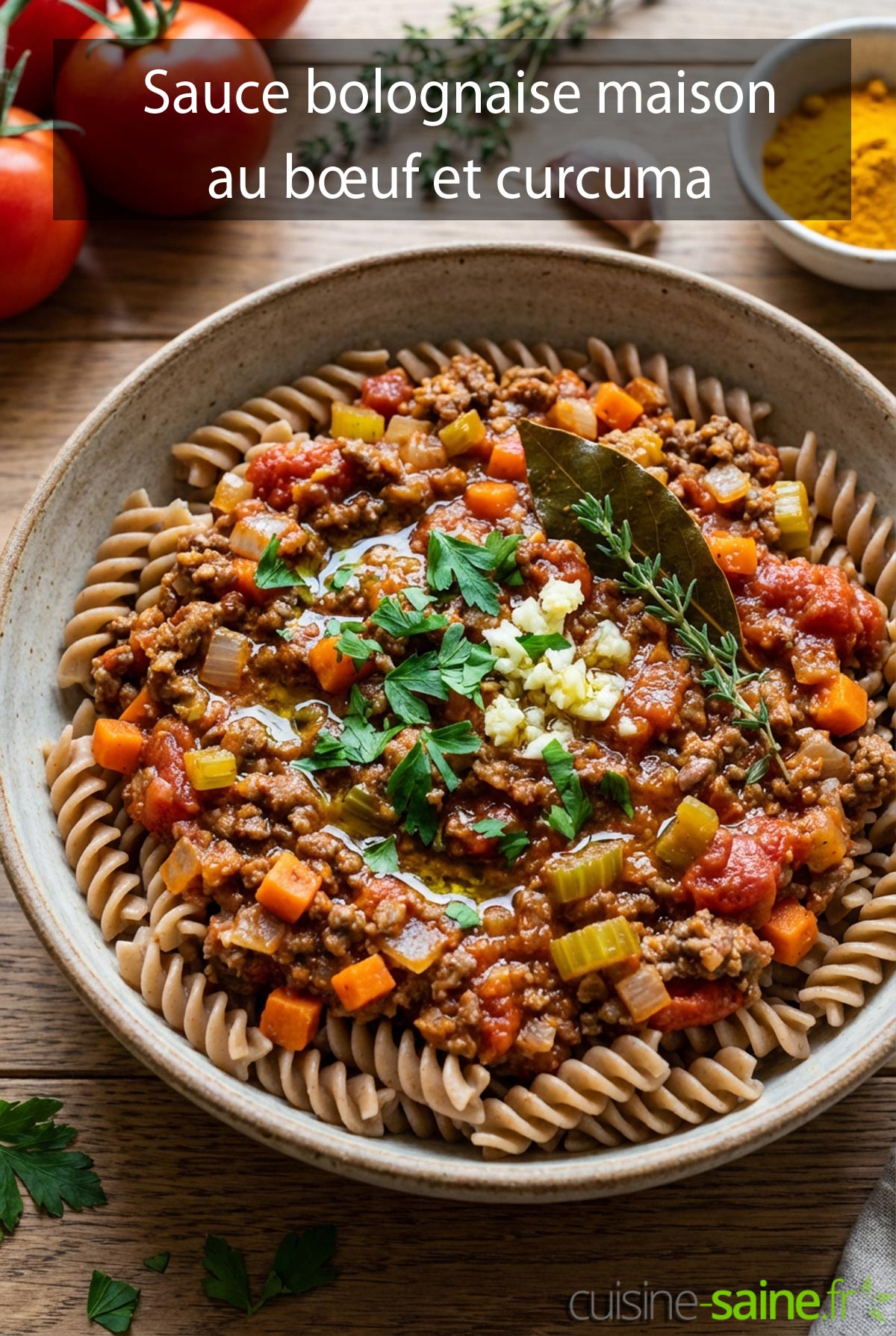Sauce bolognaise maison au bœuf et curcuma