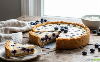 Tarte à la faisselle et aux myrtilles (sans gluten)