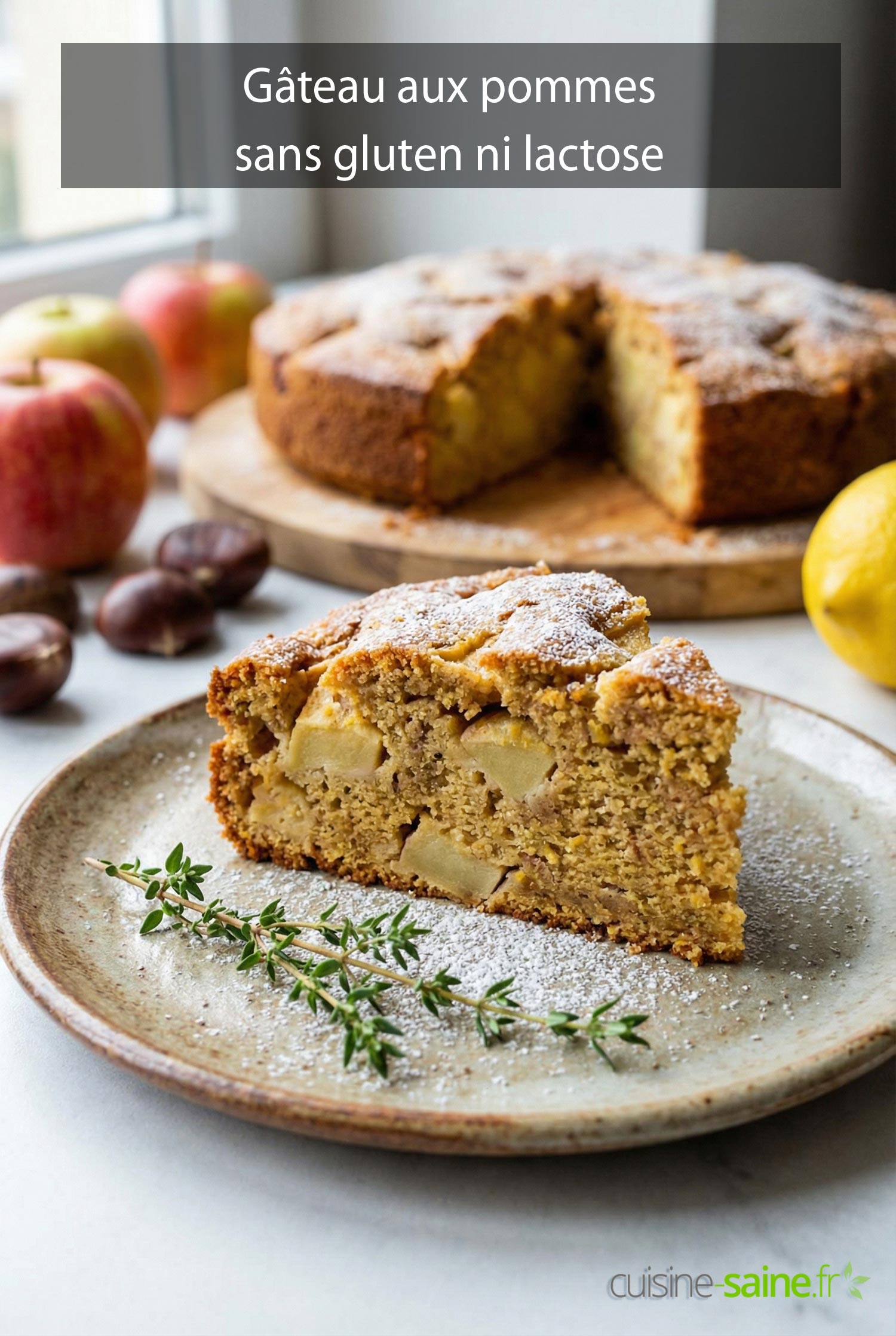 Gâteau aux pommes sans gluten ni lactose