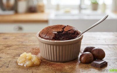 Fondant chocolat, marron et poire vegan sans gluten