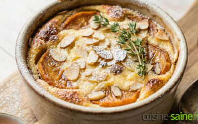 Gratin fondant de kakis à la crème d’amande et vanille