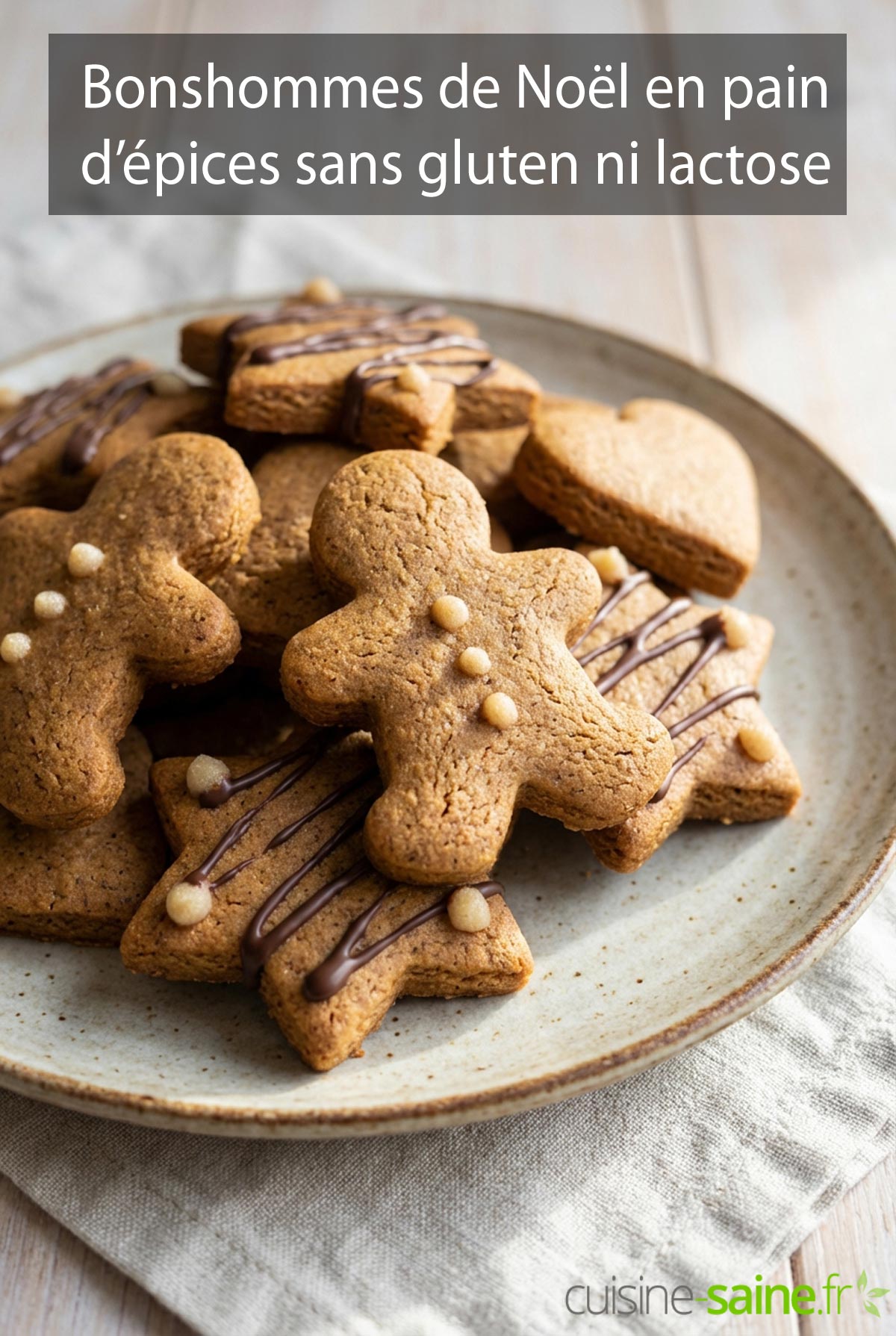 Bonshommes de Noël en pain d’épices (sans gluten ni lactose)