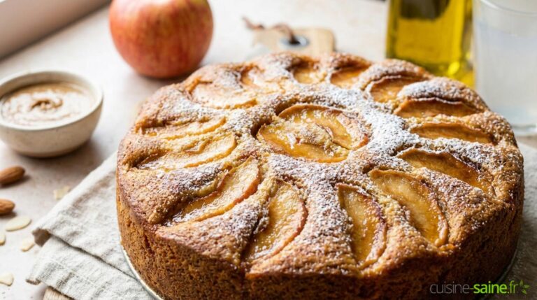 Gâteau moelleux aux pommes et à l'amande (sans lactose ni gluten)