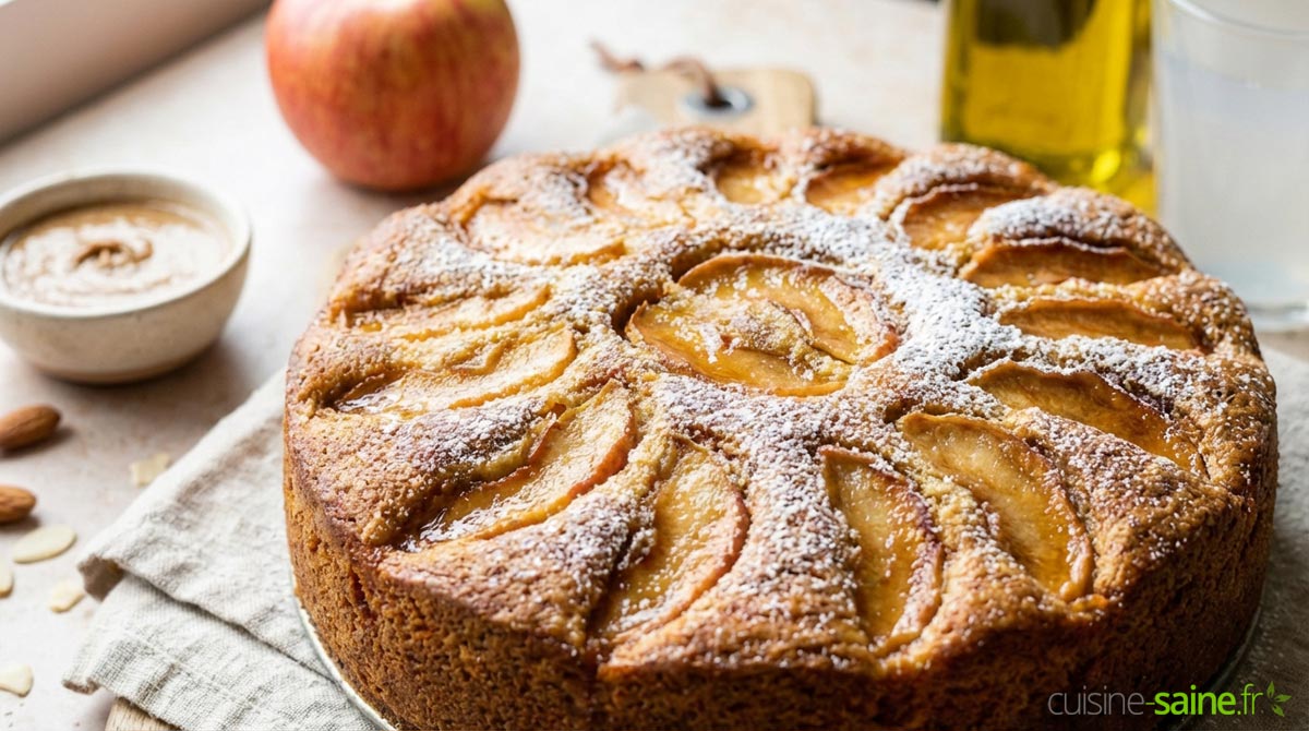 Gâteau moelleux aux pommes et à l&rsquo;amande sans gluten ni lactose