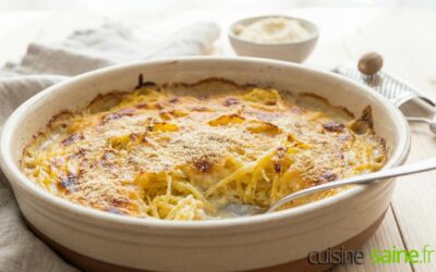 Gratin fondant de courge spaghetti à la muscade sans lactose