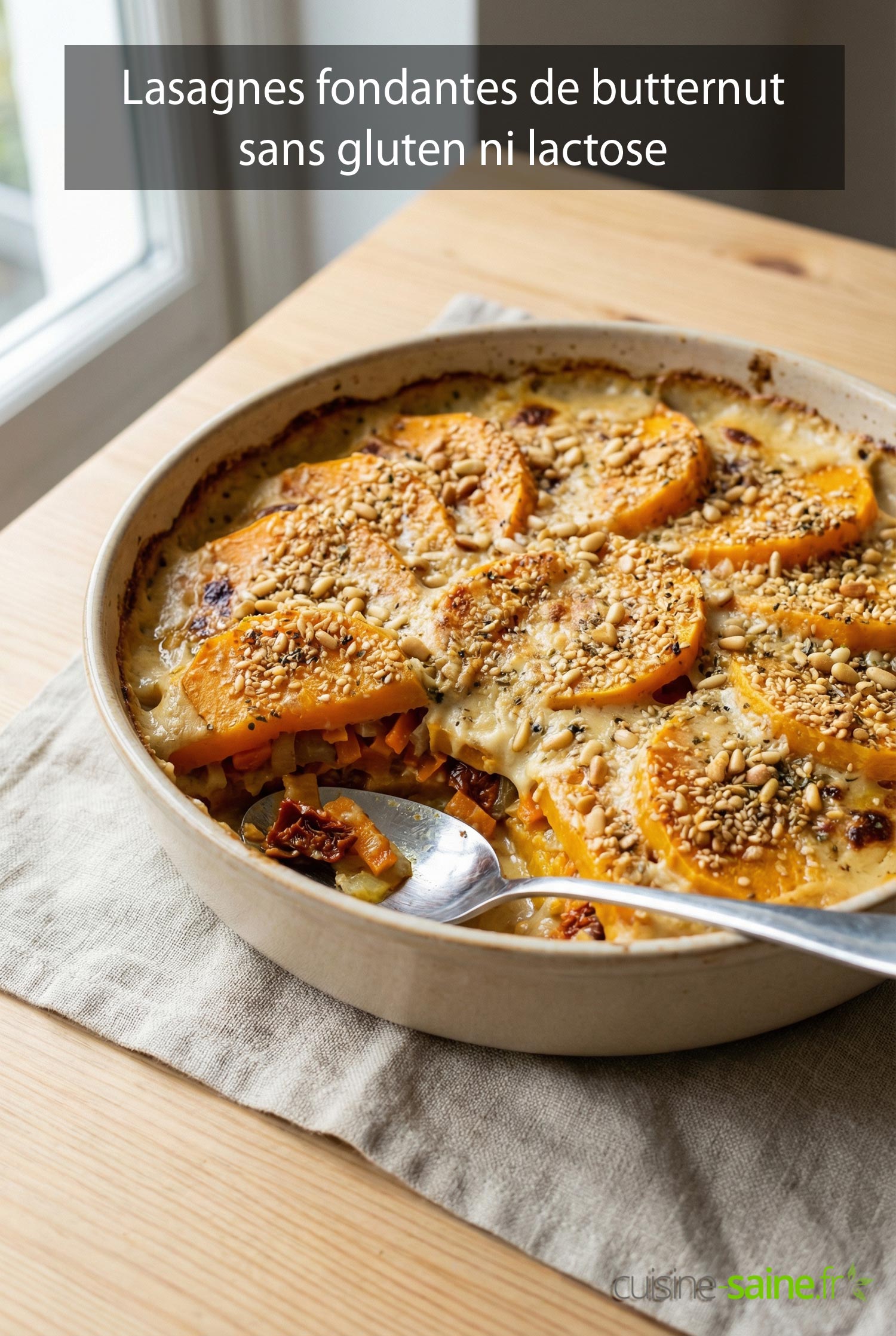 Lasagnes fondantes de butternut sans gluten ni lactose