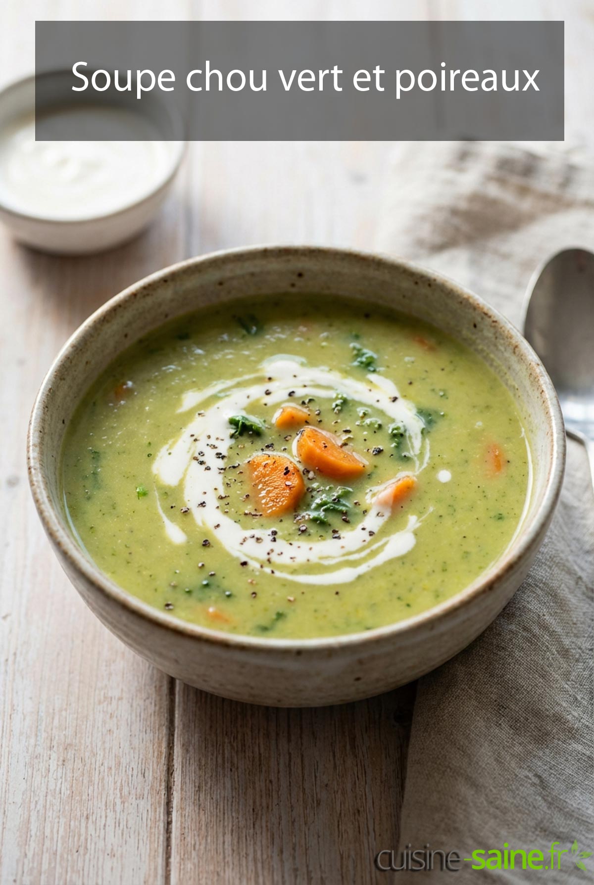 Soupe chou vert et poireaux