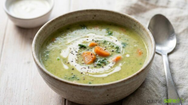 Soupe chou vert et poireaux