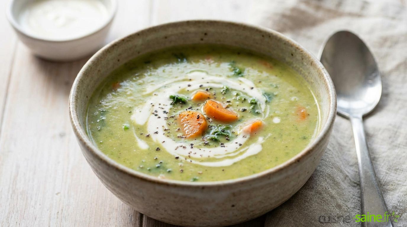 Soupe chou vert et poireaux
