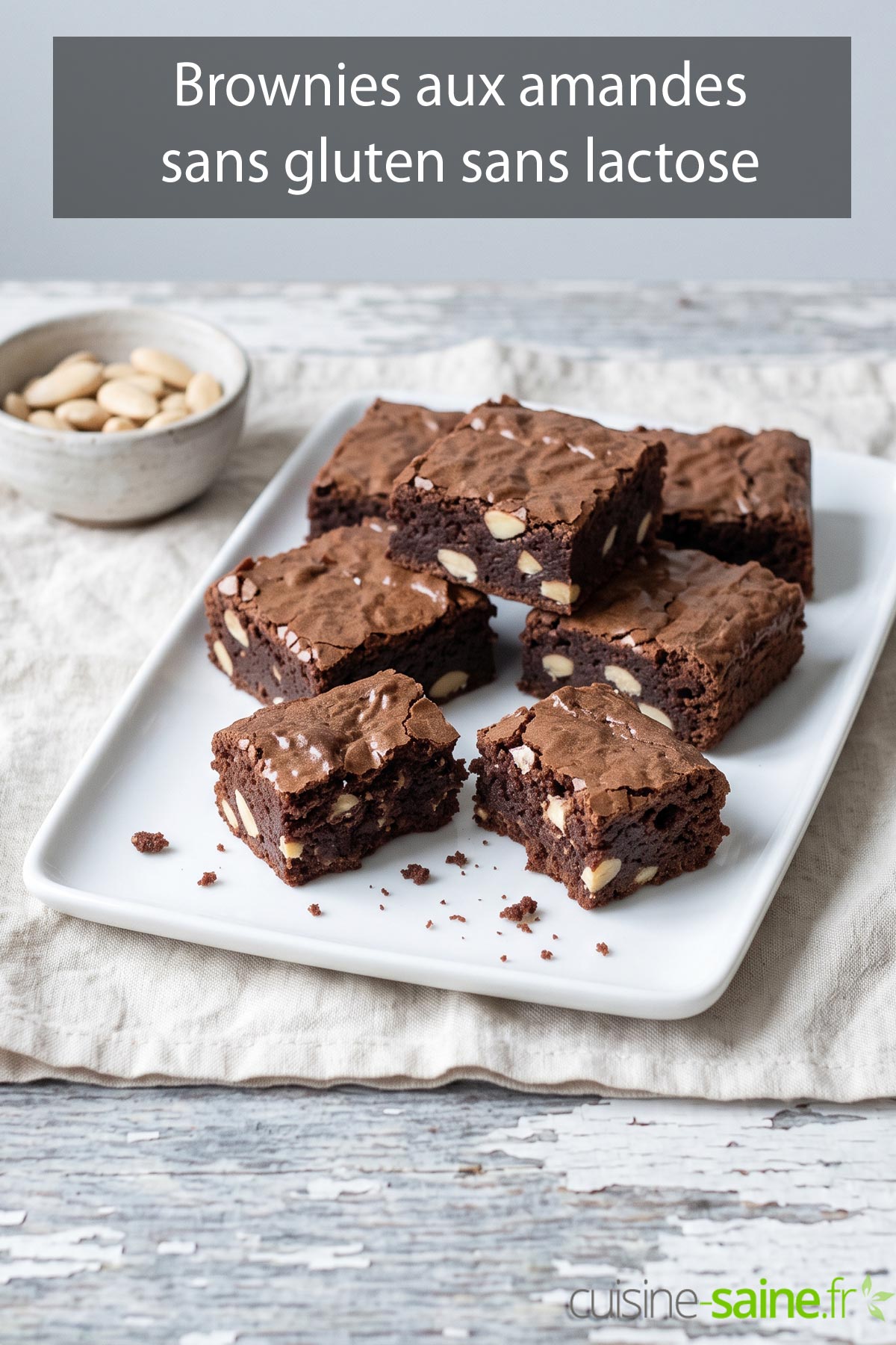 Recette de brownies aux amandes sans gluten et sans lactose