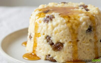 Gâteau de riz sans lactose aux raisins secs et vanille