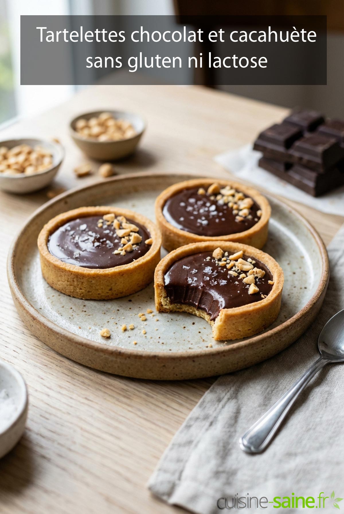 Tartelettes chocolat et cacahuète sans gluten ni lactose