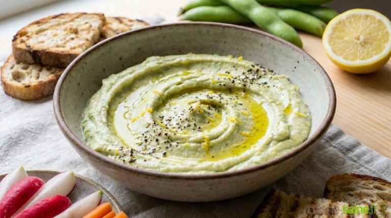 Tartinade de fèves à la brousse de chèvre