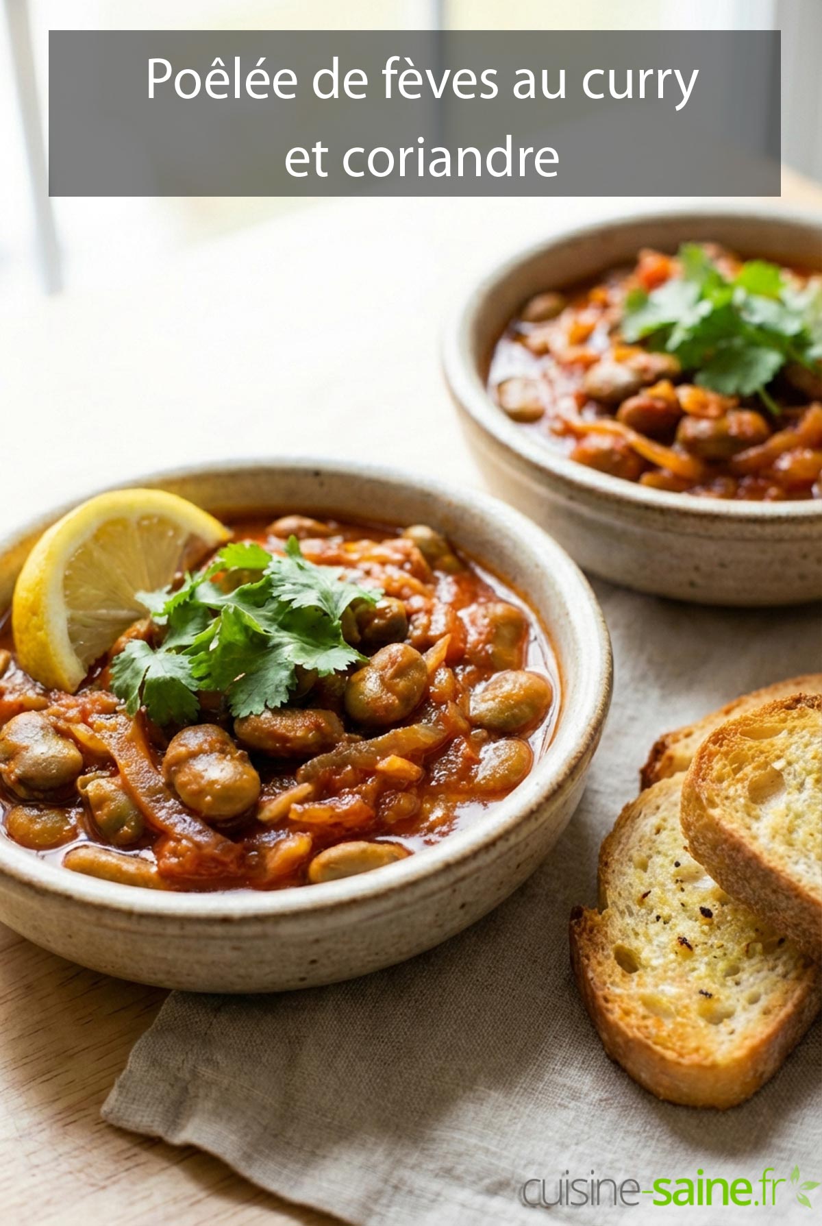 Fèves à la coriandre et à la tomate
