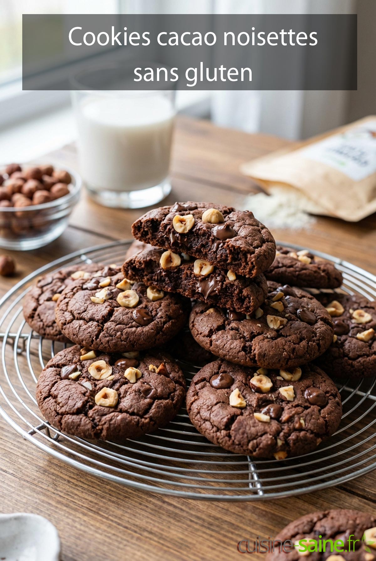 Cookies cacao noisettes sans gluten
