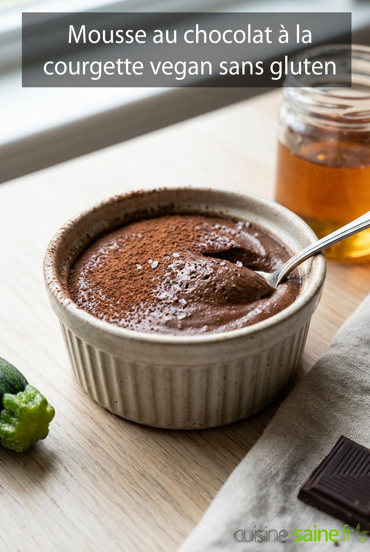 Mousse au chocolat à la courgette vegan sans gluten