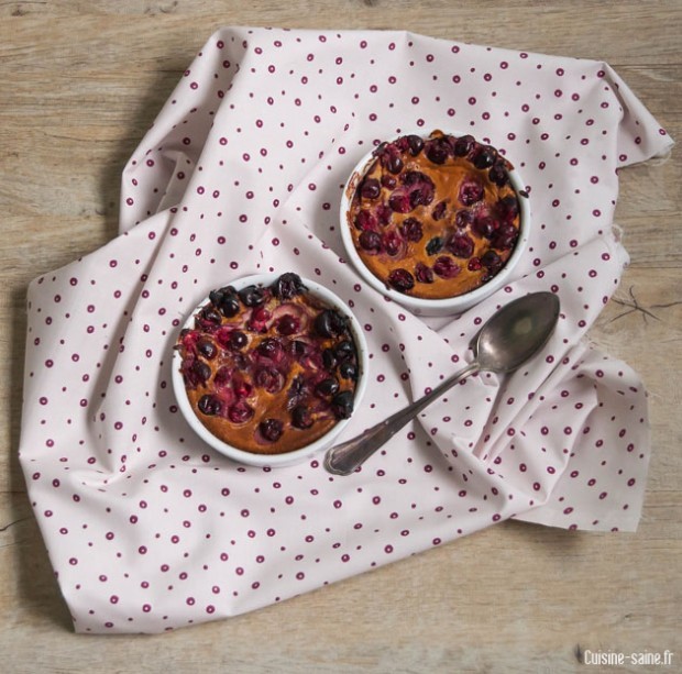 Recette sans sucre et sans gluten : clafoutis de cranberries
