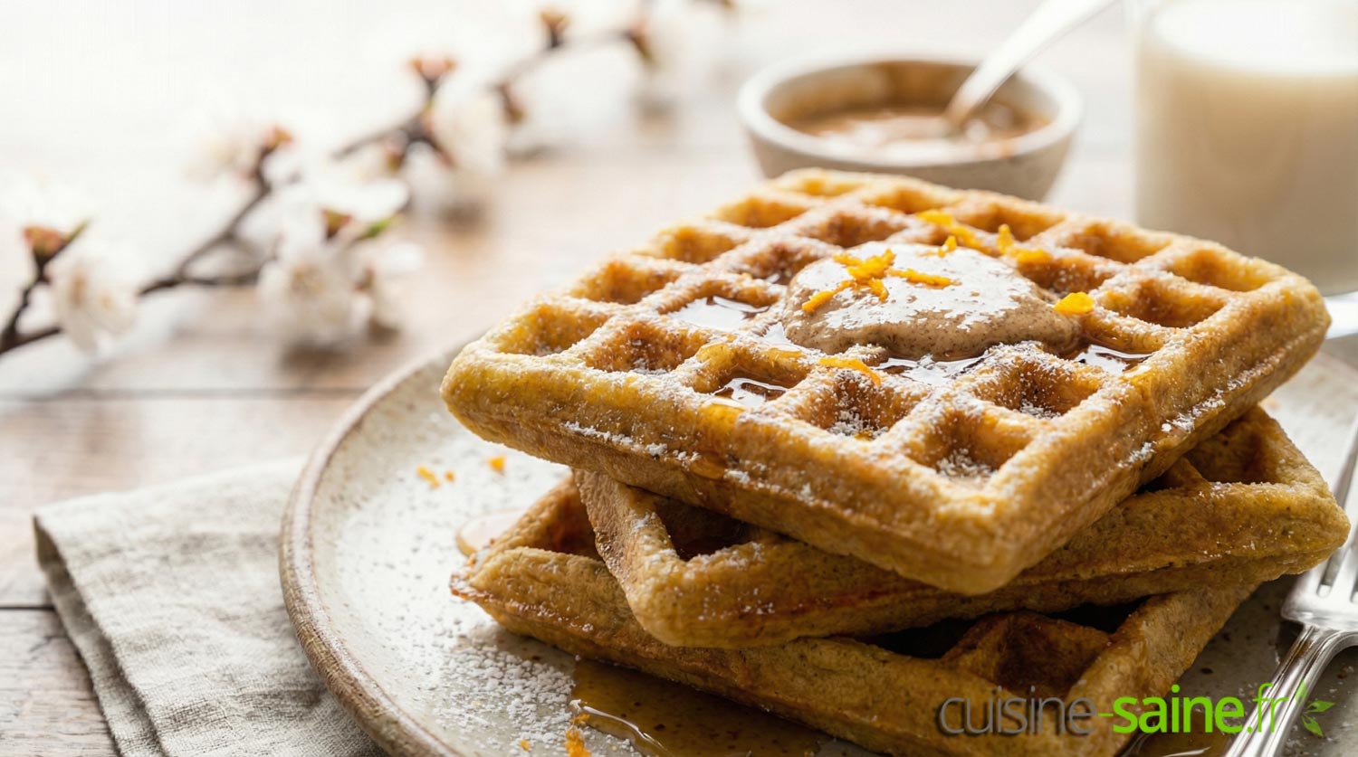 Gaufres sucrées sans gluten et sans lactose