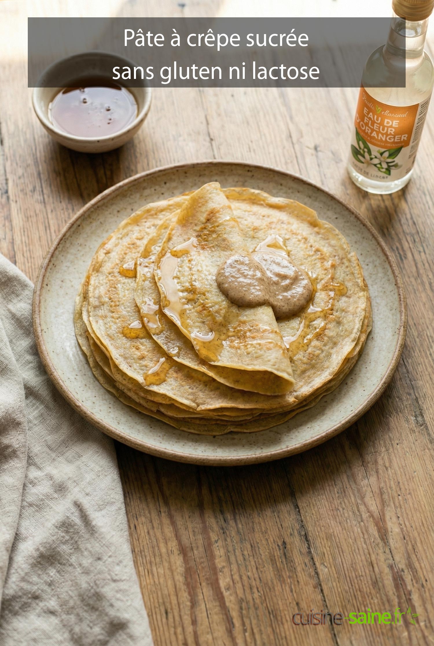 Pâte à crêpe sucrée sans gluten ni lactose