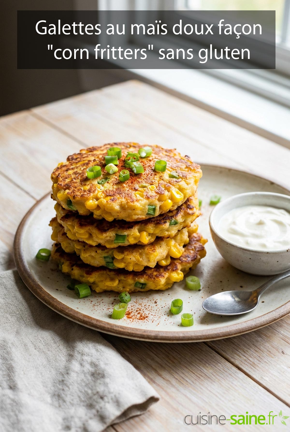 Galettes au maïs doux façon "corn fritters" sans gluten