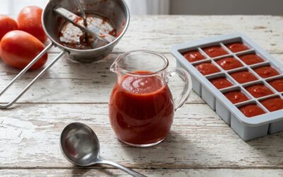 Coulis de tomates à la vapeur, prêt à congeler