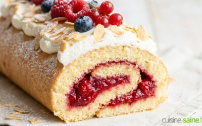 Bûche aux fruits rouges sans gluten ni lactose