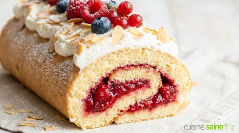 Bûche sans gluten ni lactose aux fruits rouges