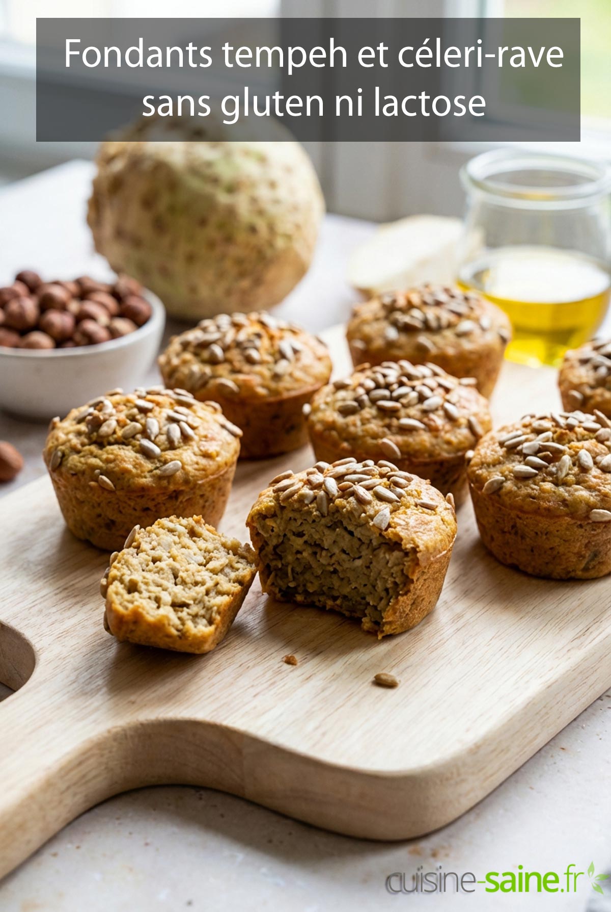 Fondants tempeh et céleri rave sans gluten ni lactose
