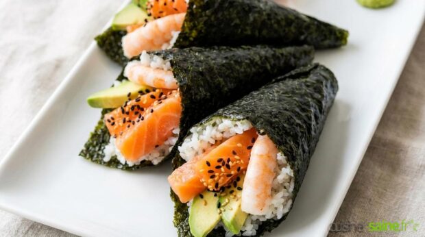 Temaki sushi maison saumon avocat