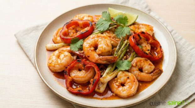 Crevettes aigre douce à la plancha