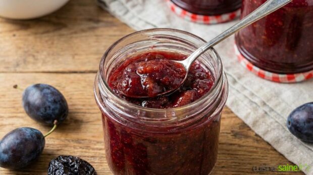 Confiture de prunes allégée en sucre