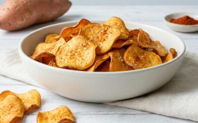 Chips de patate douce au four sans gluten ni lactose