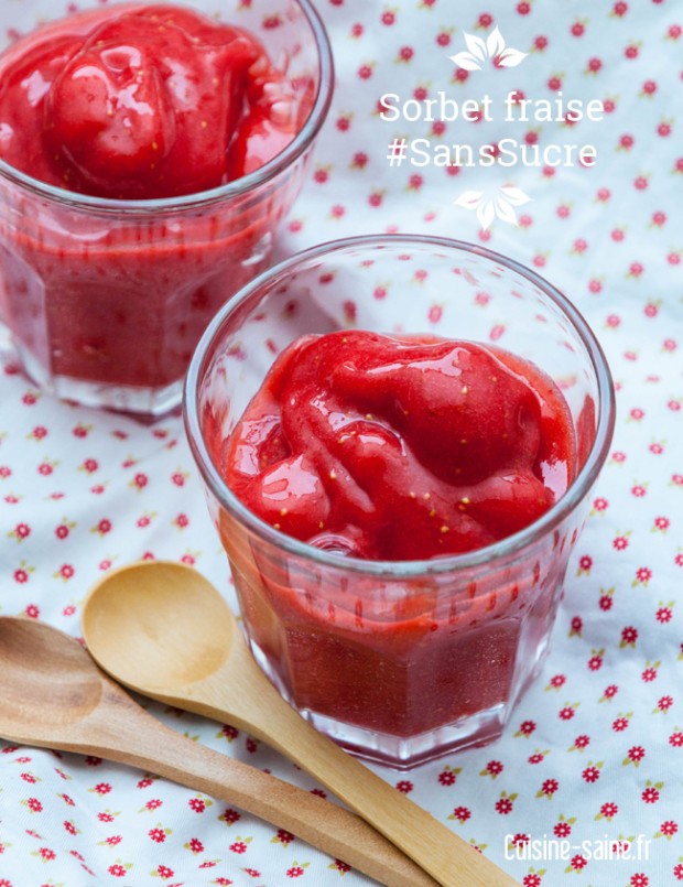 Recette sans sucre : sorbet fraise à la stévia
