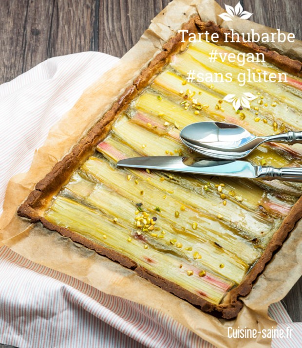 Tarte à la rhubarbe sans gluten, vegan, sans œuf ni sans lait