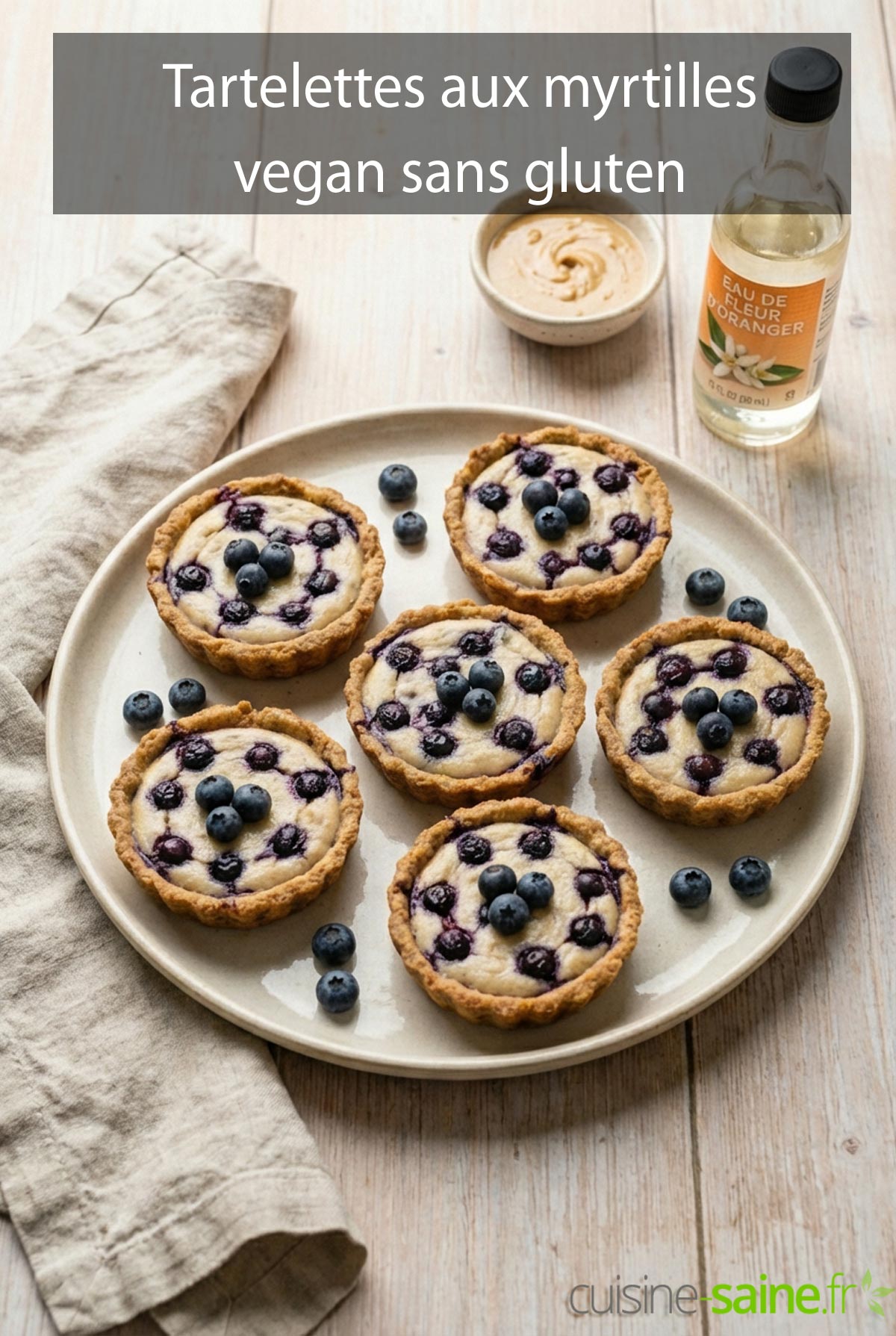 Tartelettes aux myrtilles vegan sans gluten