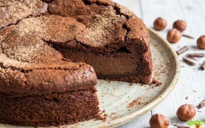 Fondant intense chocolat-noisette à l’orange (sans œufs et sans gluten)
