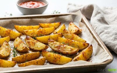 Potatoes au four au thym, piment et ail