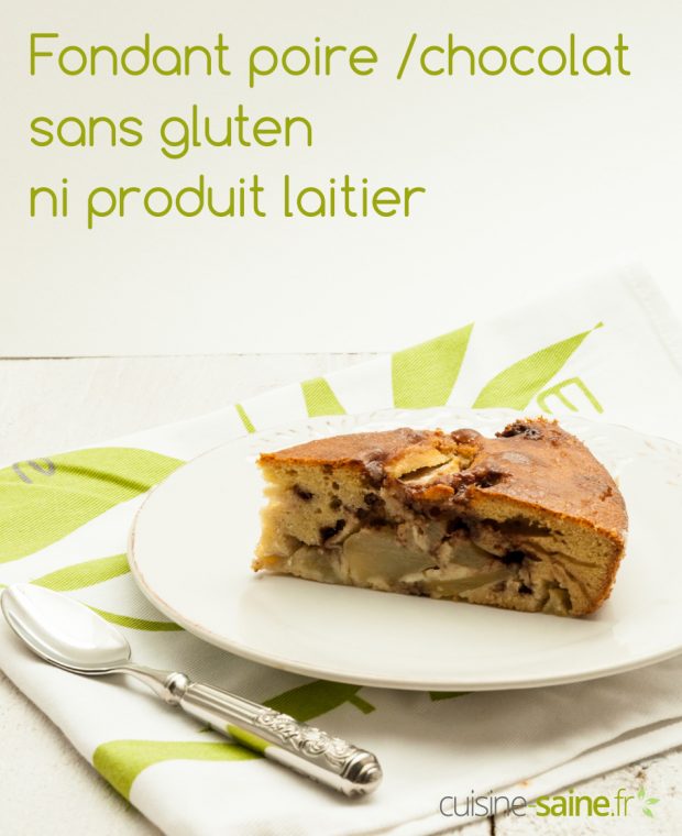 Gâteau poire chocolat sans gluten ni PLV