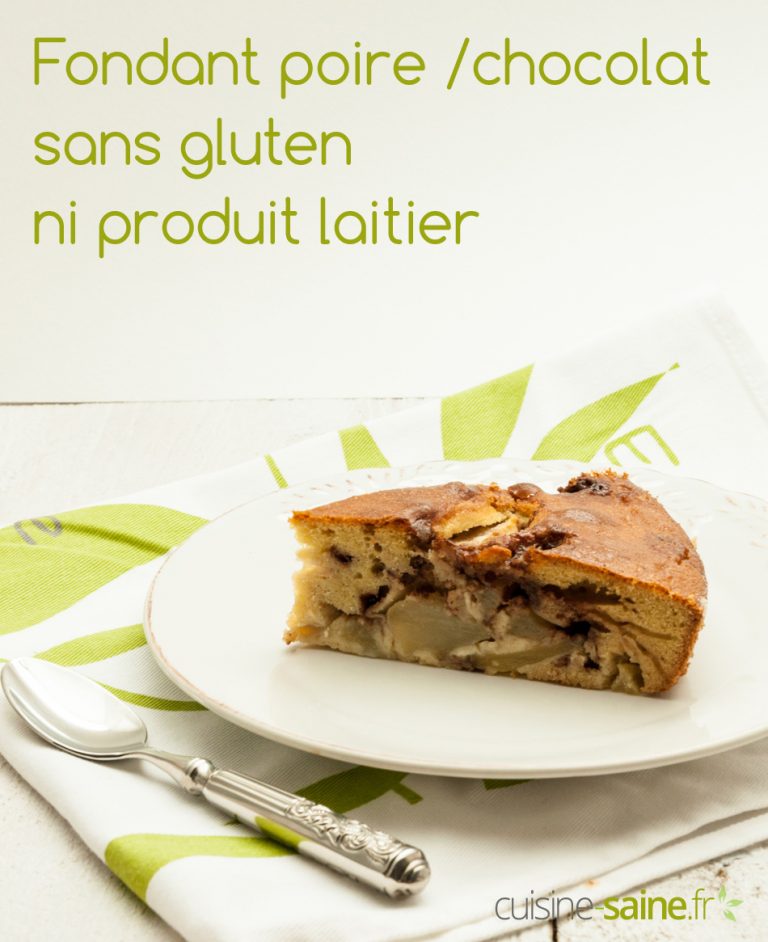Gâteau poire chocolat sans gluten ni PLV