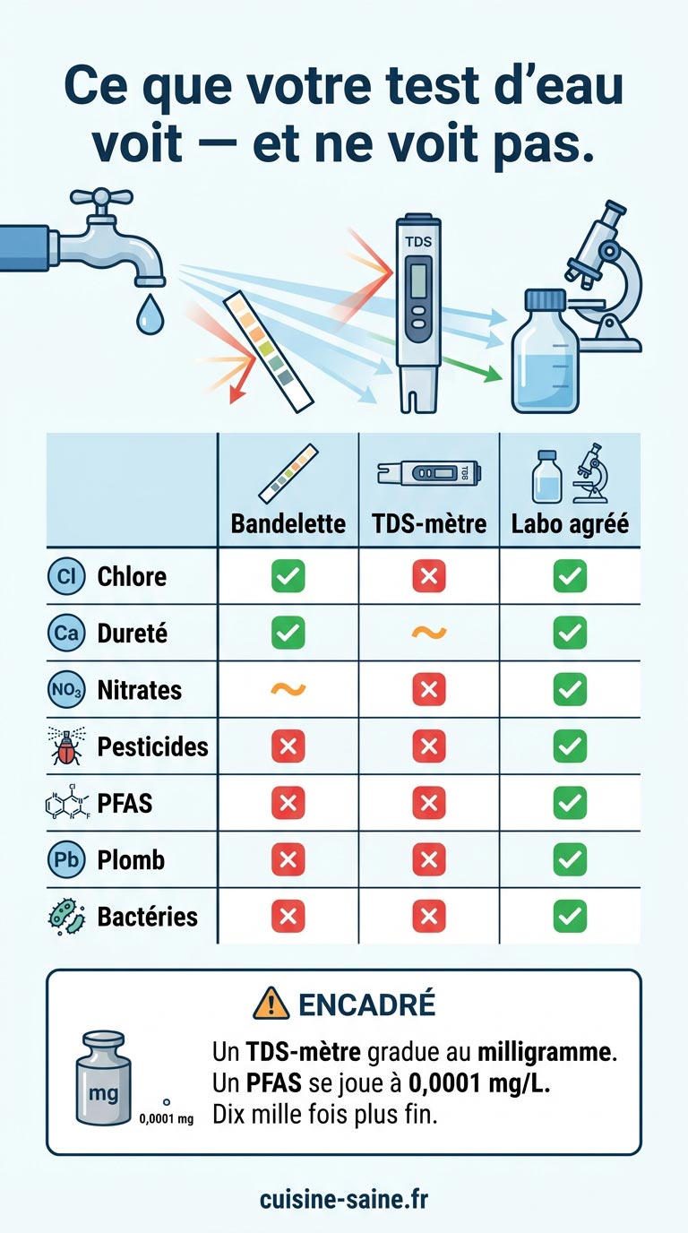 Ce que votre test d'eau voit et ne voit pas